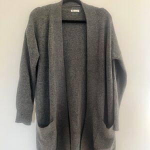 Charcoal Open Front Cardigan